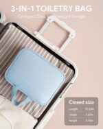 Lotour Travel Toiletry Bag for Women with Travel Size Silicone Containers Set, Hanging Toiletry Bag for toiletries, Cosmetic Bag Travel Organizer (Blue) - Image 9