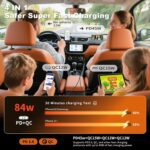Retractable Car Charger, 84W Car Charger USB C 4 in 1, Car Accessories Fast Charging Car Charger Adapter for iPhone 17 16 15 14 13 12 Pro Max, Samsung, Pixel | Travel Essentials Gifts for Men Women - Image 3