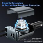 Retractable Car Charger, 84W Car Charger USB C 4 in 1, Car Accessories Fast Charging Car Charger Adapter for iPhone 17 16 15 14 13 12 Pro Max, Samsung, Pixel | Travel Essentials Gifts for Men Women - Image 10