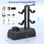 KDD Headphone Stand with Drawer - Rotatable Headset & Detachable Controller Holder for Desk - Multifunctional Organizer with Device Slot for Phones, Tablets - Universal for Gaming Accessories - Image 4