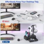 KDD Headphone Stand with Drawer - Rotatable Headset & Detachable Controller Holder for Desk - Multifunctional Organizer with Device Slot for Phones, Tablets - Universal for Gaming Accessories - Image 8