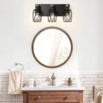 Farmhouse Bathroom Vanity Light Fixtures, 3-Light Rustic Vanity Lights, Vintage Black Bathroom Lighting Fixtures Over Mirror with Metal Lampshade, Hallway - Image 7