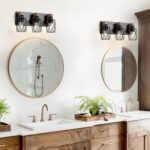 Farmhouse Bathroom Vanity Light Fixtures, 3-Light Rustic Vanity Lights, Vintage Black Bathroom Lighting Fixtures Over Mirror with Metal Lampshade, Hallway - Image 8