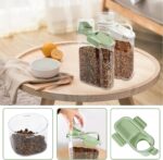 Dog Food Storage Container, Pet Food Storage Containers with Airtight Pour Spout, Cat Food Container with Measuring Cups, Portable Travel Pet Food Container for Dogs, Cats, Birds（Green） - Image 5