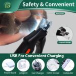 2-in-1 Cat Nail Clippers & Dog Nail Clippers Trimmers for Large Medium Small Dogs Cats Claw Trimmer Quick Sensor and Safety Guard USB Rechargeable with 2 LED Lights Dogs Nail Trimmer - Image 4