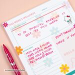 Erin Condren Hello Kitty Wellness Notepad. Notepad for Tracking Sleep, Nutrition, Activities, and General Health Tracking. 6" x 8.5". 25 Wellness Track/Record Sheets - Image 5
