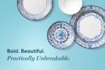 Corelle Vitrelle Salad Plates Set Triple Layer Glass and Chip Resistant, 9-Inch Lightweight Round Plates, Portofino, Caspian, 6-Piece - Image 3