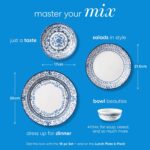 Corelle Vitrelle Salad Plates Set Triple Layer Glass and Chip Resistant, 9-Inch Lightweight Round Plates, Portofino, Caspian, 6-Piece - Image 4