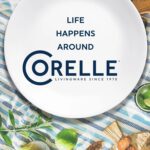 Corelle Vitrelle Salad Plates Set Triple Layer Glass and Chip Resistant, 9-Inch Lightweight Round Plates, Portofino, Caspian, 6-Piece - Image 9