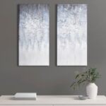 Madison Park Wall Art Living Room Décor - Abstract Glitter Embelished Canvas Home Accent Modern Dining Bathroom Decoration, Ready to Hang Painting for Bedroom, 15"x 30", Winter Glaze 2 Piece - Image 4