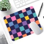 Seorsok Retro Checkerboard Mouse Mat,Premium Textured Mouse Pads for Office Laptop,Washable Square Aesthetic Mousepads Extended Stitched Edges Non Slip Rubber Base 9.5"x7.8"x0.12",Colour Checkered - Image 3
