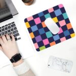 Seorsok Retro Checkerboard Mouse Mat,Premium Textured Mouse Pads for Office Laptop,Washable Square Aesthetic Mousepads Extended Stitched Edges Non Slip Rubber Base 9.5"x7.8"x0.12",Colour Checkered - Image 4