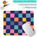 Seorsok Retro Checkerboard Mouse Mat,Premium Textured Mouse Pads for Office Laptop,Washable Square Aesthetic Mousepads Extended Stitched Edges Non Slip Rubber Base 9.5"x7.8"x0.12",Colour Checkered - Image 6