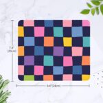 Seorsok Retro Checkerboard Mouse Mat,Premium Textured Mouse Pads for Office Laptop,Washable Square Aesthetic Mousepads Extended Stitched Edges Non Slip Rubber Base 9.5"x7.8"x0.12",Colour Checkered - Image 7