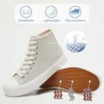 Uoidru High Top Sneakers for Women Canvas Shoes White Canvas High Tops Women Casual Shoes Lace Up Fashion Sneakers - Image 5
