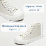 Uoidru High Top Sneakers for Women Canvas Shoes White Canvas High Tops Women Casual Shoes Lace Up Fashion Sneakers - Image 6