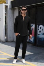 FZNHQL Fashion Men's Tracksuits 2 Piece Casual Athletic Jogging Outfits Short/Long Sleeve Track Suits for Men Set - Image 3