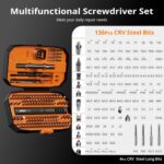 JOREST 155 in 1 Mini Electric Screwdriver Cordless, Precision Power Screwdriver Set, 5 Torque Levels (Max 0.75N.m), Gifts for Men, Magnetic Repair Tool Kit for iPhone, PC, Laptop, PS4 PS5, Xbox, Watch - Image 6
