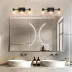 3-Light Matte Black Wall Sconces for Bathroom, Modern Vanity Light Fixtures Over Mirror, Bathroom Light Fixtures with Clear Glass Shade, E26 Wall Sconces for Living Room, Hallway - Image 4