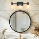 3-Light Matte Black Wall Sconces for Bathroom, Modern Vanity Light Fixtures Over Mirror, Bathroom Light Fixtures with Clear Glass Shade, E26 Wall Sconces for Living Room, Hallway - Image 6
