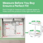 Kitstorack Under Sink Organizer, 2 Packs 2 Tier Under Sink Organizers and Storage, Slide out Pull out Cabinet Organizer Shelf, Metal Sliding Drawer for Kitchen Bathroom Pantry Closet Rack(White) - Image 3