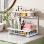 Kitstorack Under Sink Organizer, 2 Packs 2 Tier Under Sink Organizers and Storage, Slide out Pull out Cabinet Organizer Shelf, Metal Sliding Drawer for Kitchen Bathroom Pantry Closet Rack(White) - Image 9