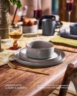 Famiware Nebula Ridge Stoneware Dinnerware Sets for 8, 24 Pieces Plates and Bowls Sets, Dishes Set, Microwave and Dishwasher Safe Kitchen Plates, Multi-color - Image 5