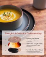 Famiware Nebula Ridge Stoneware Dinnerware Sets for 8, 24 Pieces Plates and Bowls Sets, Dishes Set, Microwave and Dishwasher Safe Kitchen Plates, Multi-color - Image 6