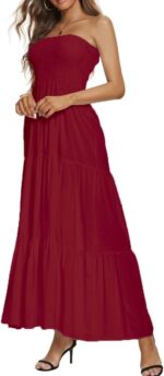 Women's Casual Off Shoulder Maxi Dress Strapless Tube Top Bohemian Beach Long Dresses 092 - Image 4