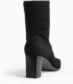 Coutgo Womens Chunky Block Heel Ankle Boots Square Toe Side Zipper Booties Faux Suede Fall Dress Shoes - Image 6