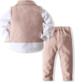 Kimocat Baby Boys Gentleman Bowtie Formal Outfit Suits Tuxedo Vest Wedding Party Suit - Image 3