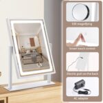 Vanity Mirror with Lights, Hollywood Makeup Mirror, Touch Control, 3 Color Lighting Modes, Dimmable, Detachable 10X Magnification Mirror, 360 Rotation (16in, White) - Image 5