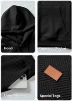 JMIERR Mens 2 Piece Jacquard Sweatsuit Outfits Hoodie Sweatshirt & Joggers Sweatpants Set Tracksuit - Image 6