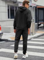 JMIERR Mens 2 Piece Jacquard Sweatsuit Outfits Hoodie Sweatshirt & Joggers Sweatpants Set Tracksuit - Image 9