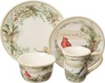 Certified International 89044RM Holly and Ivy 16pc Dinnerware Set, Service for 4,Multicolored - Image 3