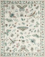 Lahome Insect Print 8x10 Area Rugs, Soft Washable Rugs 8x10 Living Room Rugs for Bedroom Dining Room, Ultra-Thin Modern Rug Stain Resistant Large Accent Carpet for Office Kids Nursery (8'x10',Beige) - Image 9