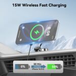 Lecork for Magsafe Car Mount Charger, 15W Magnetic Wireles Car Charger for iPhone 12 13 14 15 16 Series, Stick On Dashboard Phone Holder Mount for Samsung S25 Series, Zinc Alloy Shell, Black - Image 4