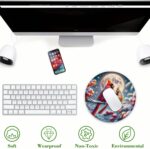 Winter Cardinal Mouse Pad Chrismas Round Mouse Mat, Non-Slip Rubber Base Mousepad with Stitched Edge for Wireless Computer Laptop Office Desk Accessories 8 x 8 Inches - Image 6