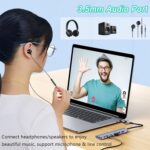 USB C Hub USB Hub 3.0, VIENON Aluminum 8 in 1 USB Extender with SD/TF Card Reader, 3.5mm Aux Headphone Jack for MacBook Pro Air and More PC/Laptop/Tablet Devices - Image 6