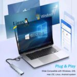 USB C Hub USB Hub 3.0, VIENON Aluminum 8 in 1 USB Extender with SD/TF Card Reader, 3.5mm Aux Headphone Jack for MacBook Pro Air and More PC/Laptop/Tablet Devices - Image 7