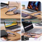 USB C Hub USB Hub 3.0, VIENON Aluminum 8 in 1 USB Extender with SD/TF Card Reader, 3.5mm Aux Headphone Jack for MacBook Pro Air and More PC/Laptop/Tablet Devices - Image 8