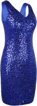 PrettyGuide Women's Sequin Cocktail Dress V Neck Bodycon Glitter Party Dress - Image 5