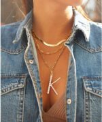 Pearl Initial Necklace Personalized 18K Gold Plated Paperclip Chain Letter Choker Necklaces for Women Alphabet Pendant Necklace Anniversary Birthday Gift for Women - Image 3