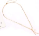 Pearl Initial Necklace Personalized 18K Gold Plated Paperclip Chain Letter Choker Necklaces for Women Alphabet Pendant Necklace Anniversary Birthday Gift for Women - Image 4