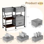 Baby Diaper Caddy Organizer and Storage, 3 Tier Rolling Cart with Dividers and Drawers, Mobile Utility Cart with Wheels for Nursery, Bedroom, Baby Newborn Essentials Storage Cart, Black - Image 4