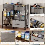 Baby Diaper Caddy Organizer and Storage, 3 Tier Rolling Cart with Dividers and Drawers, Mobile Utility Cart with Wheels for Nursery, Bedroom, Baby Newborn Essentials Storage Cart, Black - Image 8