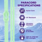 TECEUM Reflective Paracord Rope 1000 – 1000ft/200ft/100ft/50ft – 40+ Colors – Glow in The Dark – para Cord – Utility Rope for Survival, Hunting & Camping Gear – Nylon String, Camping Rope, Tent Cord - Image 5
