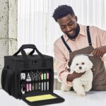 GMAK Large Pet Grooming Bag, Dog Grooming Tote Bags Supplies Organizer Case Pets Tools Organizer Tote for Dog Cat Grooming Tool Kit and Accessories, Black(Bag Only) - Image 5