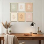 Framed Christian Wall Art Set of 6, Boho Bible Verse Prints with Inspirational Scripture Quotes Neutral Pastel Artwork, Religious Decor for Kids Room Nursery Bedroom Living Room, 11x14 Inch - Image 4