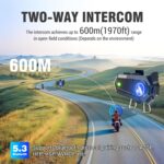C9 Motorcycle Helmet Bluetooth Headset, V5.4 Helmet Speakers with 2 Type Mics, 2-Way Intercom/Music Sharing/IPX6 Waterproof/Intelligent Noise for Ski/Dirtbike/Snowmobile, Compatible with All Helmets - Image 4